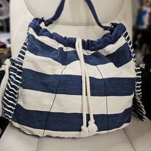 Striped Navy and White Women's Tote Bag